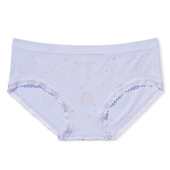 Victoria's Secret Hiphugger Panty with gold embellishments and lace trim - Picture 1 of 3